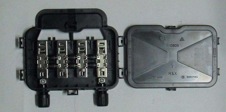 光伏組件的中間接線盒是什么作用，光伏板接線盒4個端子怎么接線